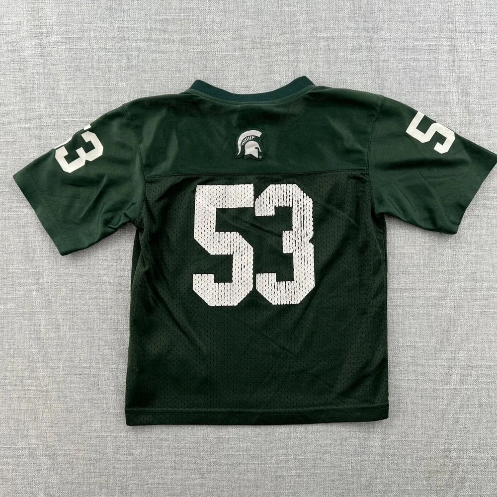 Nike Michigan State Football Jersey Kids 3T Green Spartans Mesh Game Day Gear